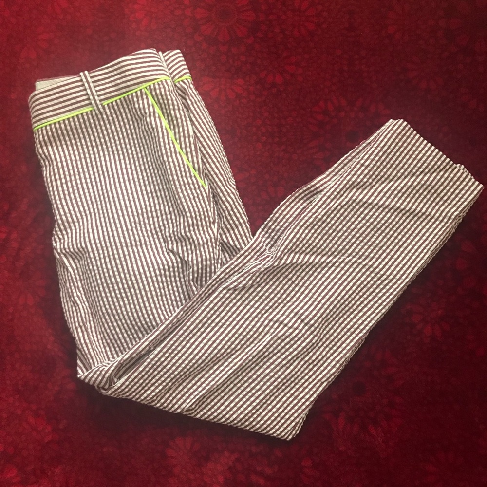 J. Crew Seersucker Cafe Capri Pants
